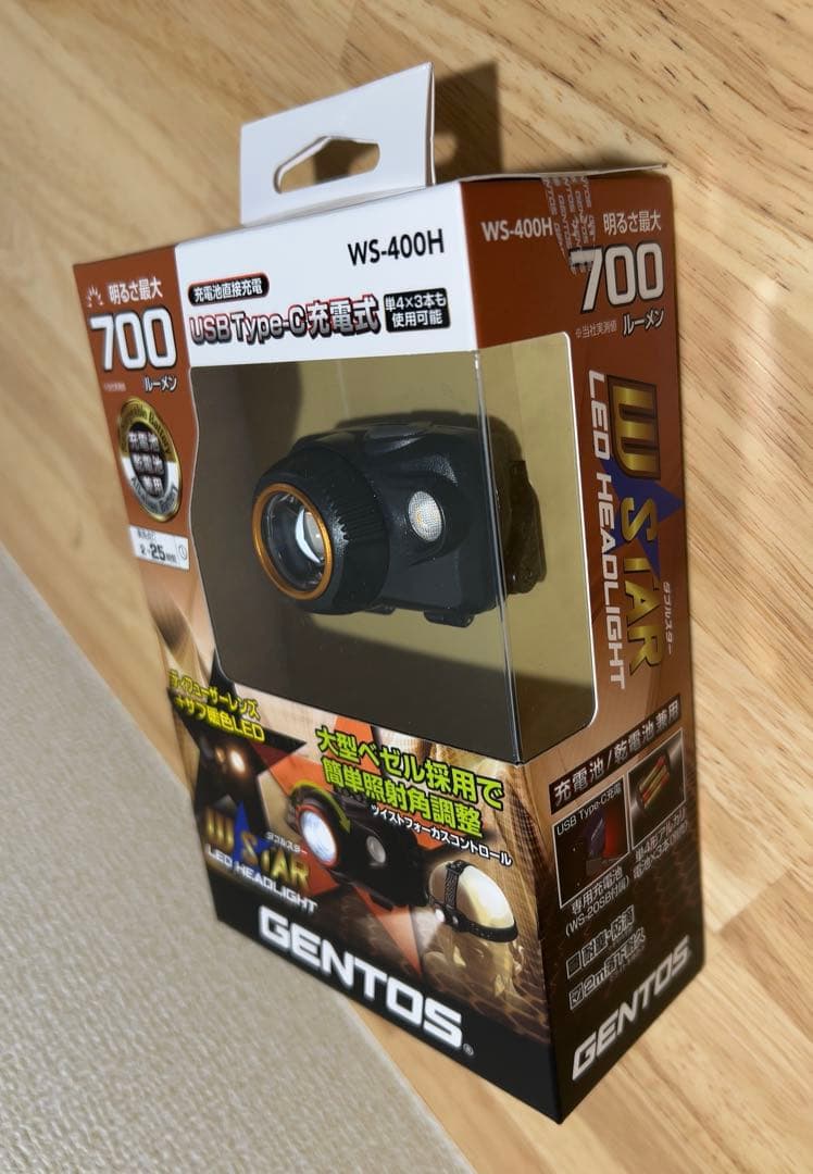 LEDヘッドライト 700ルーメン GENYOS (新品、未開封、送料込)