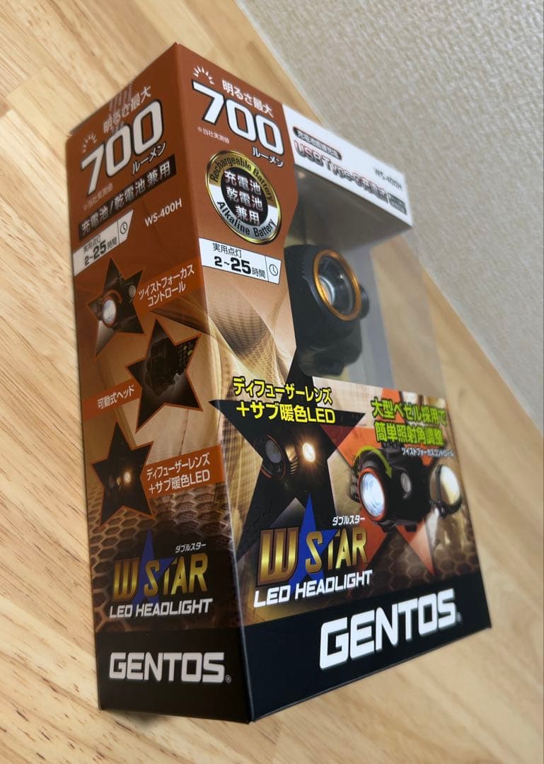 LEDヘッドライト 700ルーメン GENYOS (新品、未開封、送料込)
