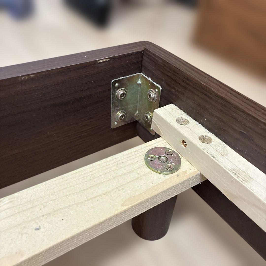 木製ダブルベッドフレーム　ロータイプ