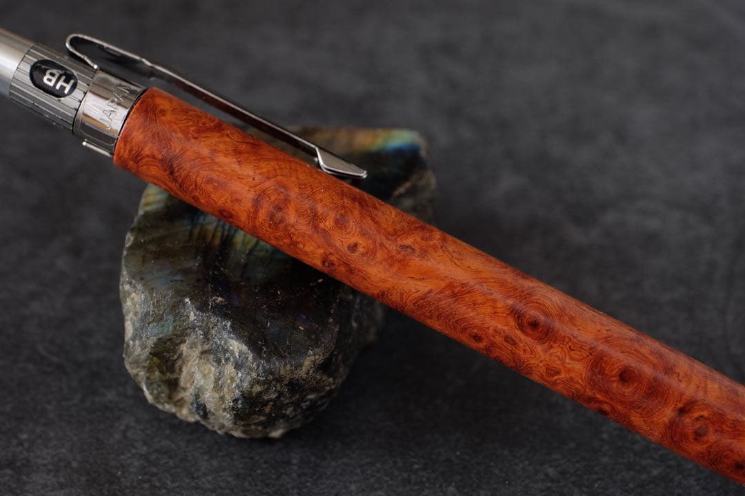 PG5木軸カスタム0245　高村杢工房 製図用シャープペンシル　本花梨瘤