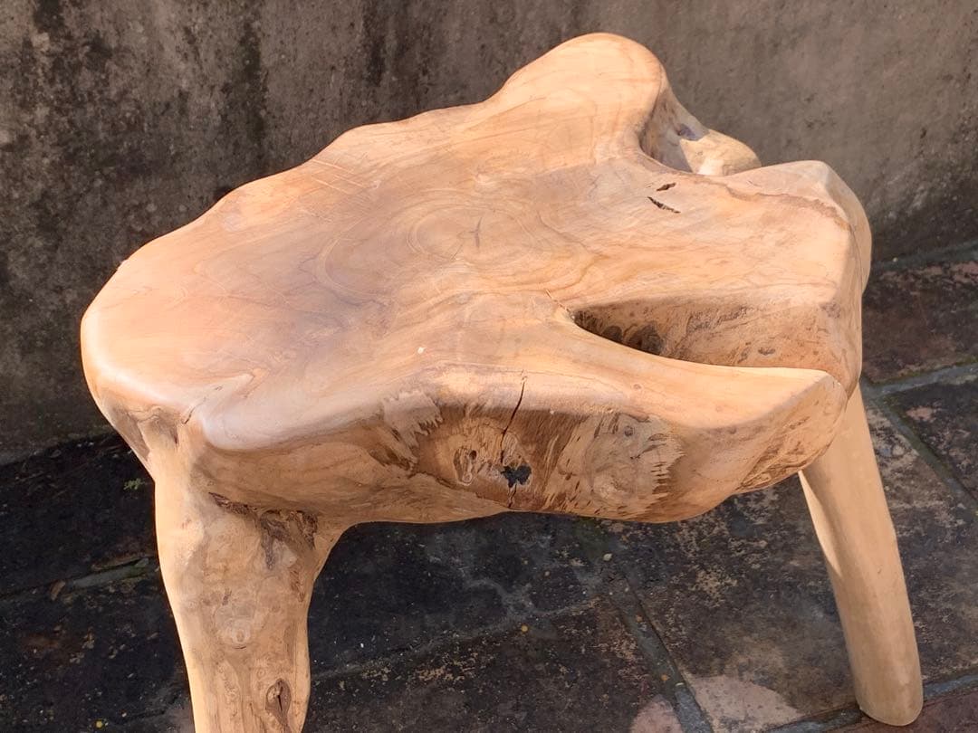 大きめ Cumi stool チュミスツール チーク サイドテーブル 無垢材
