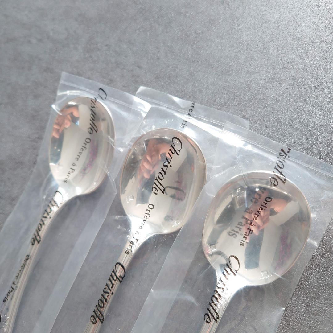 希少 クリストフル マルリー 未開封 コンソメスプーン 3点