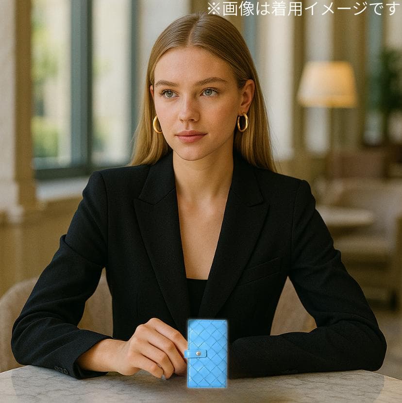 人気‼️ボッテガヴェネタ イントレチャート 6連キーケース レザー ブルー 箱付