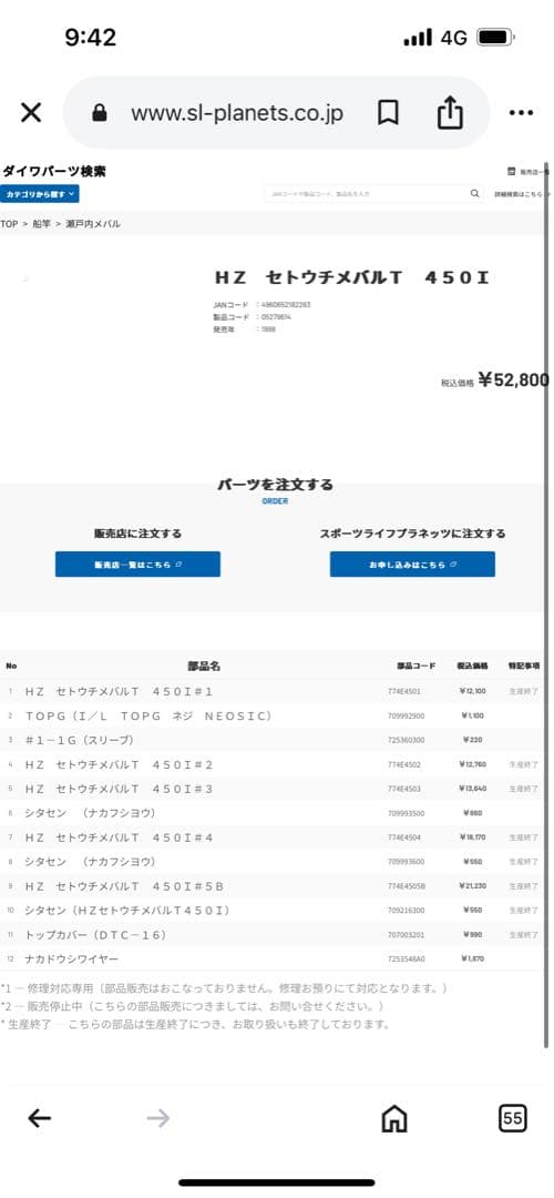 p*a様 Daiwa HZ 瀬戸内メバルT 450I インターライン