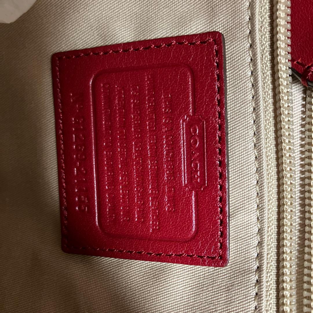 美品　COACH レッド トートバッグ