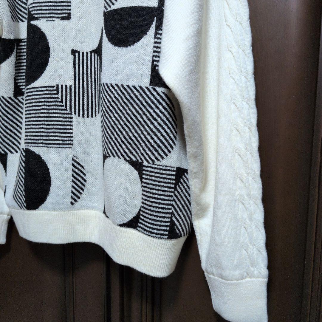 ルコック:レディース:Lサイズ:ゴルフ ジャガードフーディニットブルゾン:白