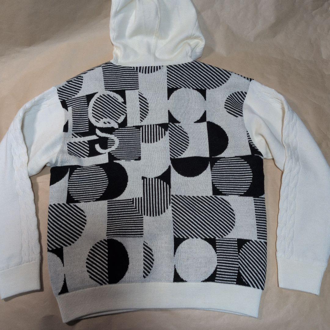 ルコック:レディース:Lサイズ:ゴルフ ジャガードフーディニットブルゾン:白