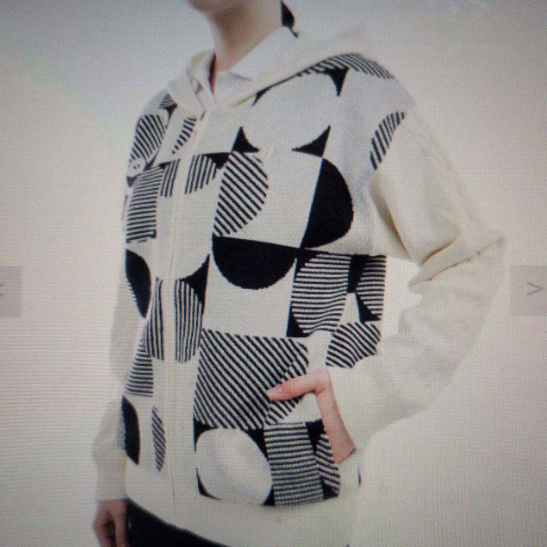 ルコック:レディース:Lサイズ:ゴルフ ジャガードフーディニットブルゾン:白