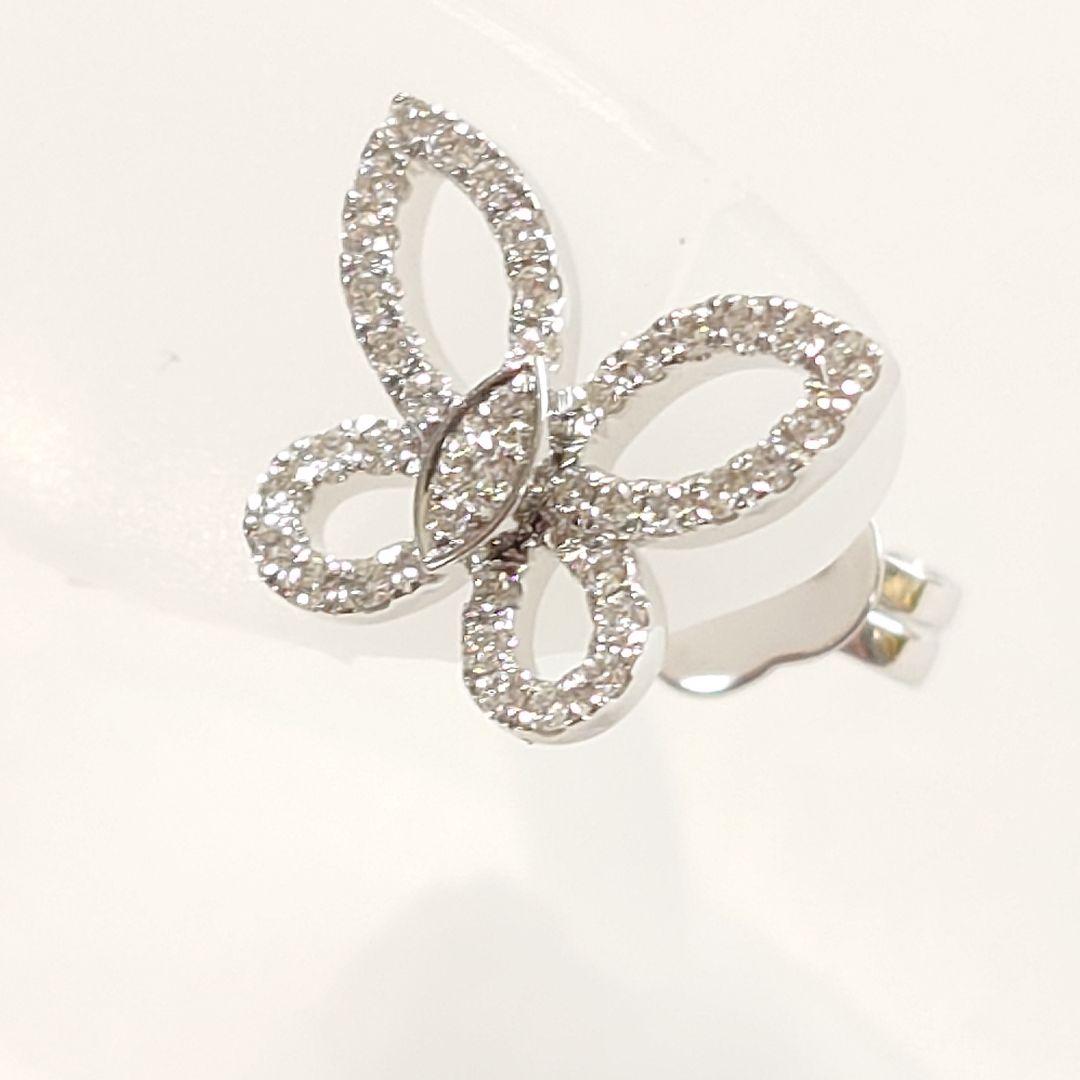 【磨き済】グラフ ミニ バタフライ シルエット ダイヤ ピアス 片耳用 7079