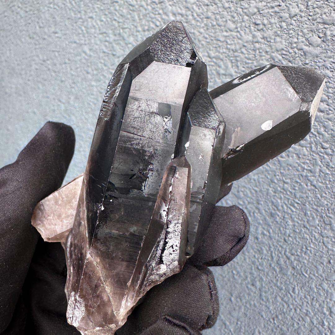 【金運· 魔除 ·浄化】煙水晶スモーキークォーツ 水晶クラスター 原石A1634