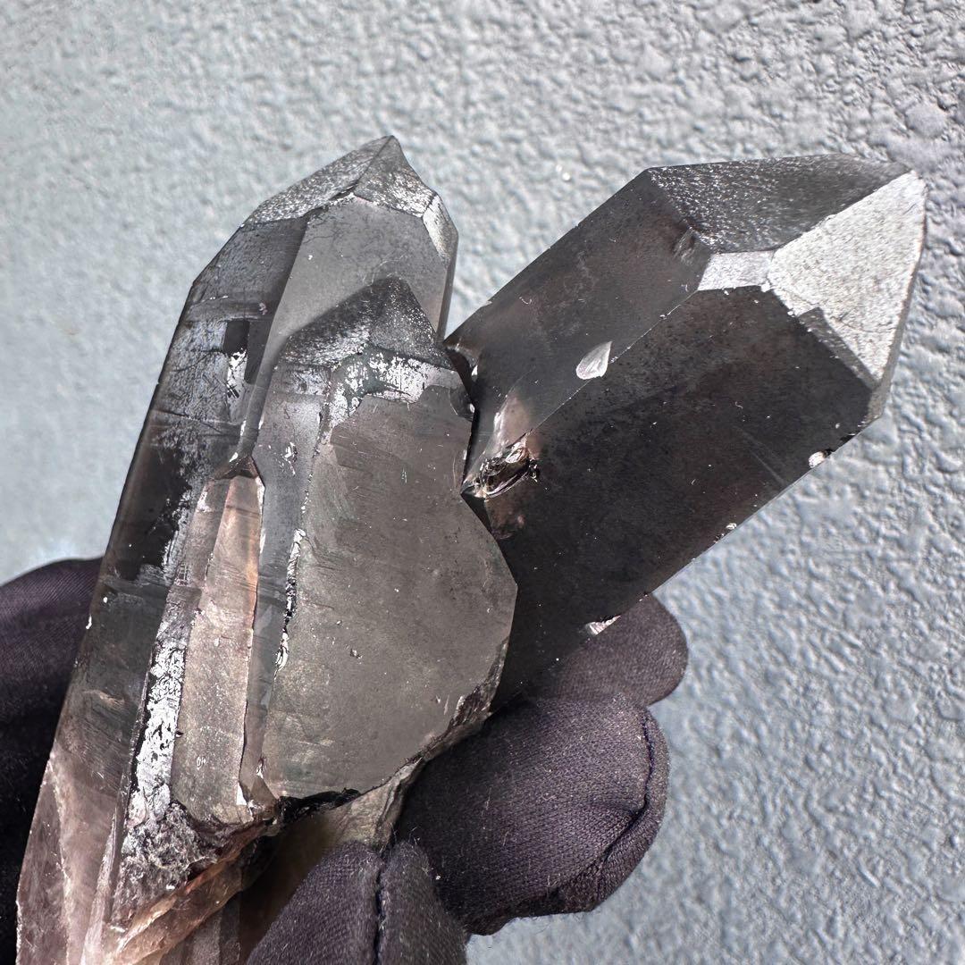 【金運· 魔除 ·浄化】煙水晶スモーキークォーツ 水晶クラスター 原石A1634