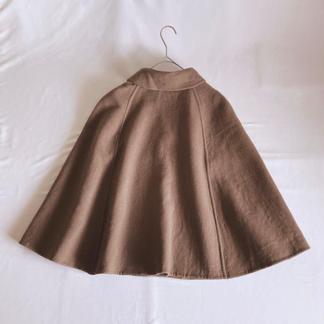 美品 ブルーレーベルクレストブリッジ ファー付きリバーシブルポンチョ 38