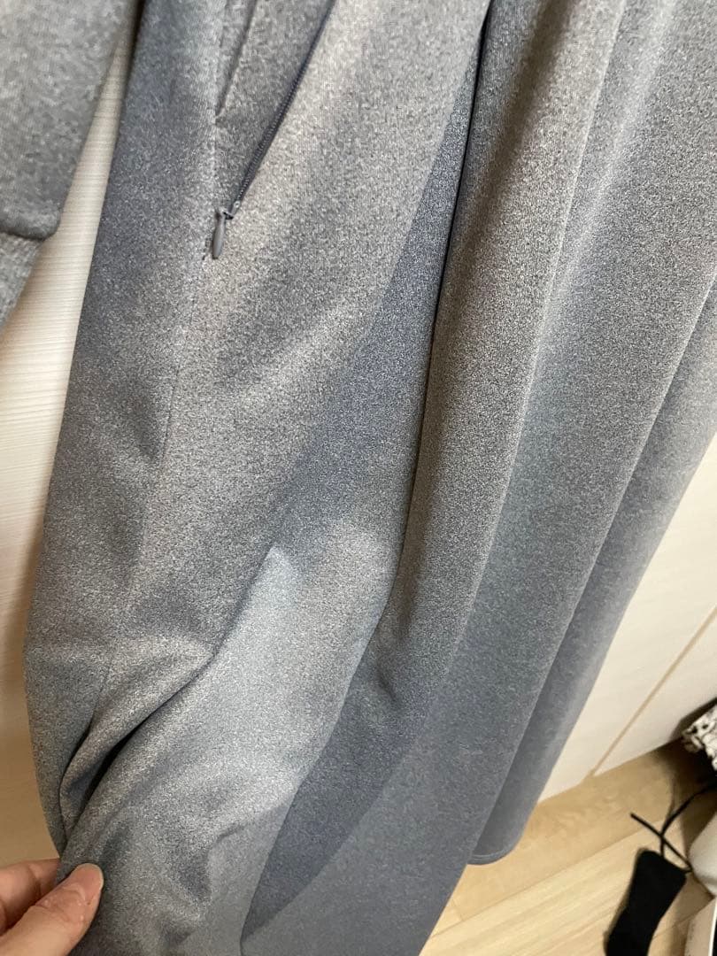 CINEMATIQ ベーシックライン　ダブルポケットパーカーワンピ　グレー