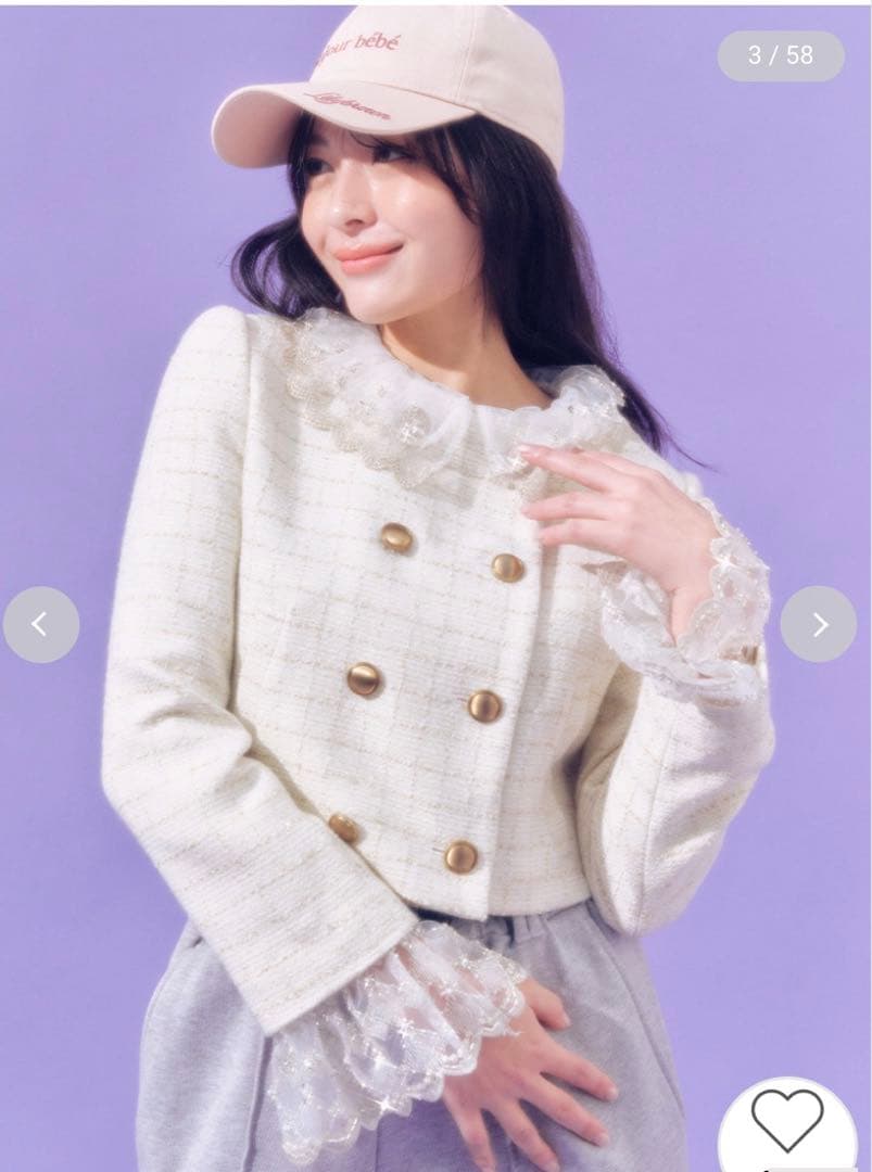 LILYBROWN CANDYSTOCK スカラップビジューアタッチドジャケット