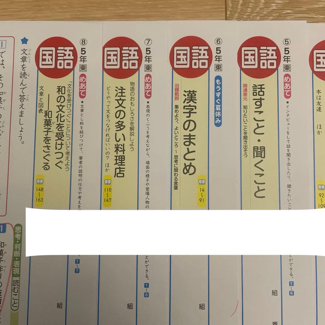 小学5年 国語　カラーテスト　令和7年度 　最新版　青葉出版　東京書籍　欠番なし
