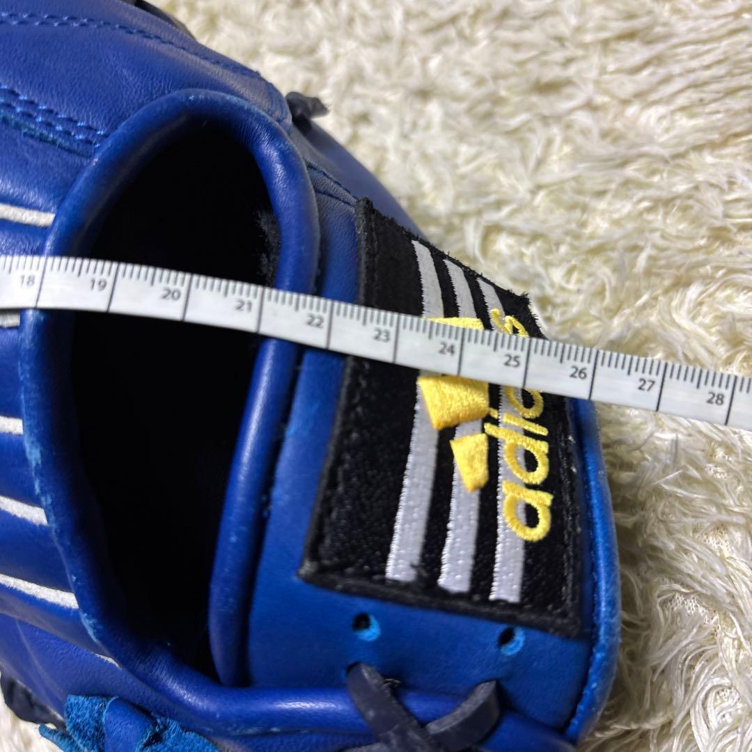 adidas アディダス 軟式 野球グローブ 一般 大人用 本革 希少ブルー 青