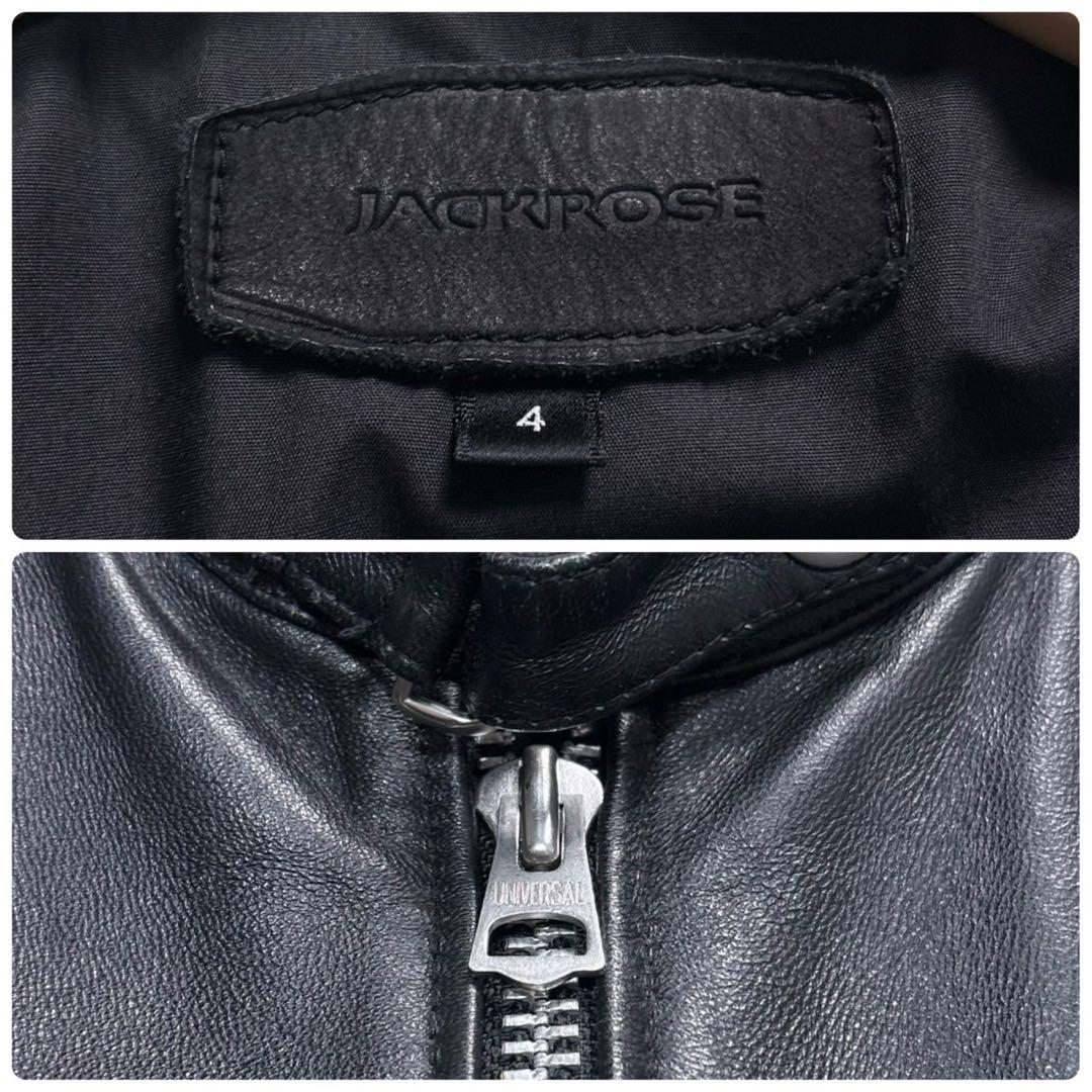 ジャックローズ レザージャケット シングル ライダース XL 4 ブラック
