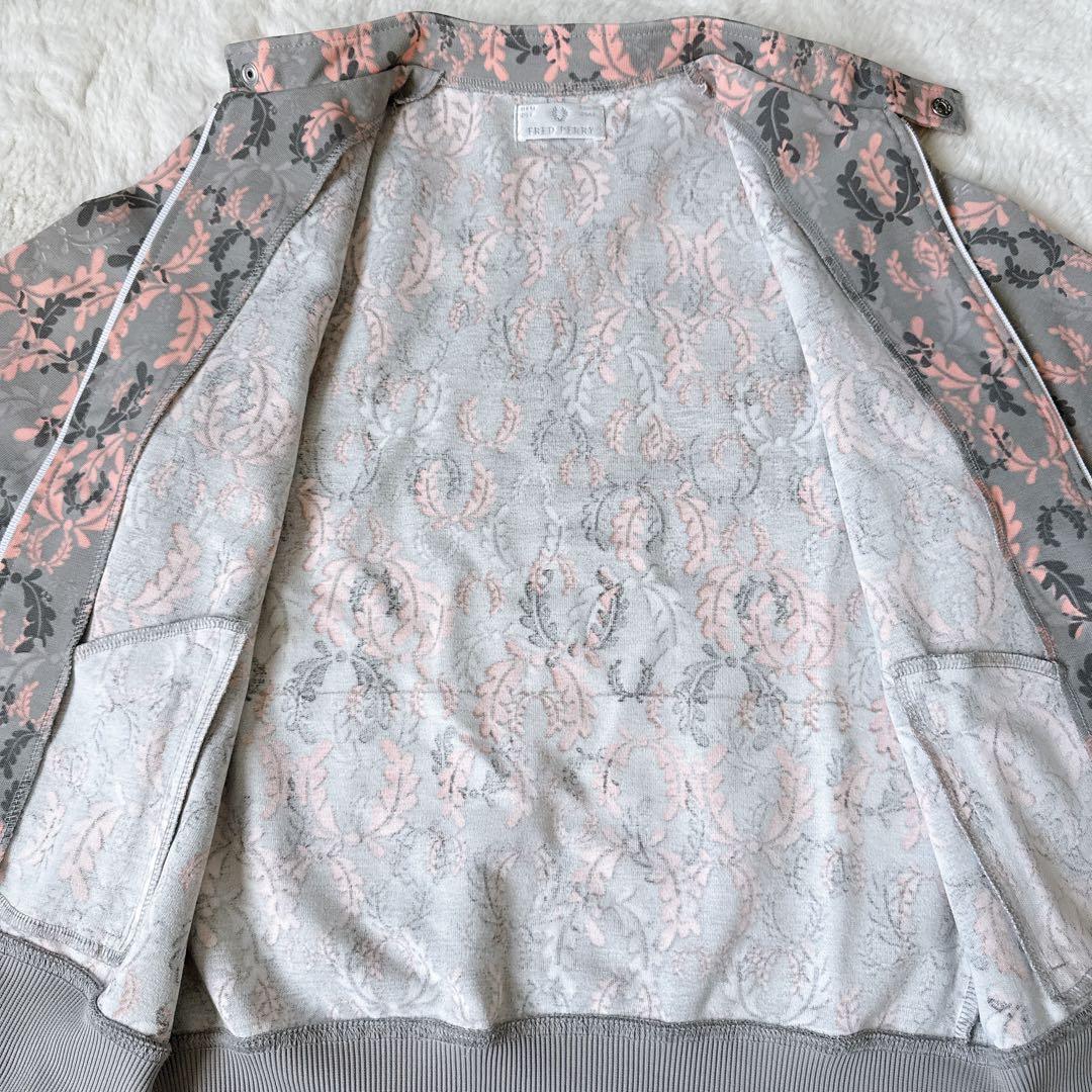 まろんチョコ様　　　フレッドペリー　ジャージ　ロゴ総柄　グレー USA8 S