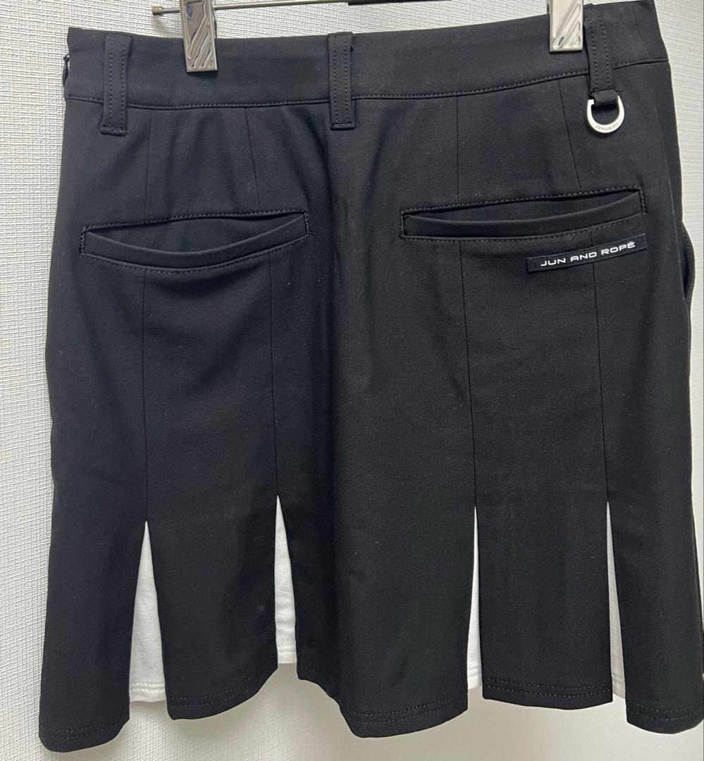 Jun & Ropé 冬スカート裾タックプリーツスカートM黒