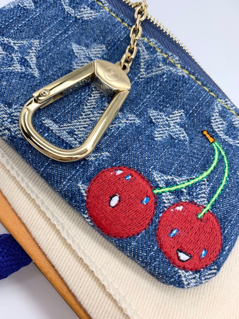 ルイヴィトン LV × TM ポシェット　クレ　ケース　村上隆　デニム