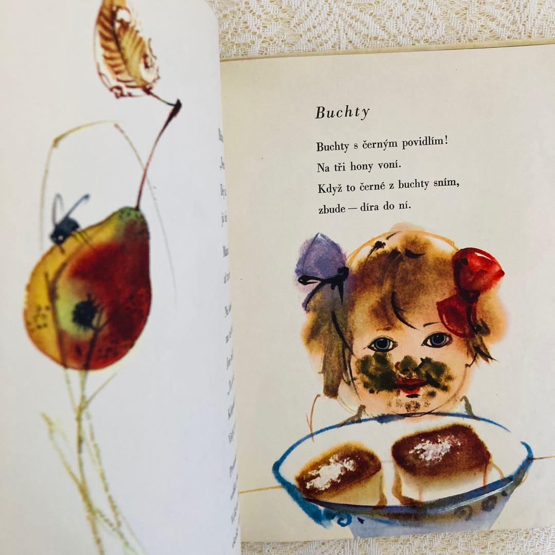 洋書　古書　希少　チェコ語のヴィンテージ絵本　ミルコ・ハナークの美しいイラスト♡