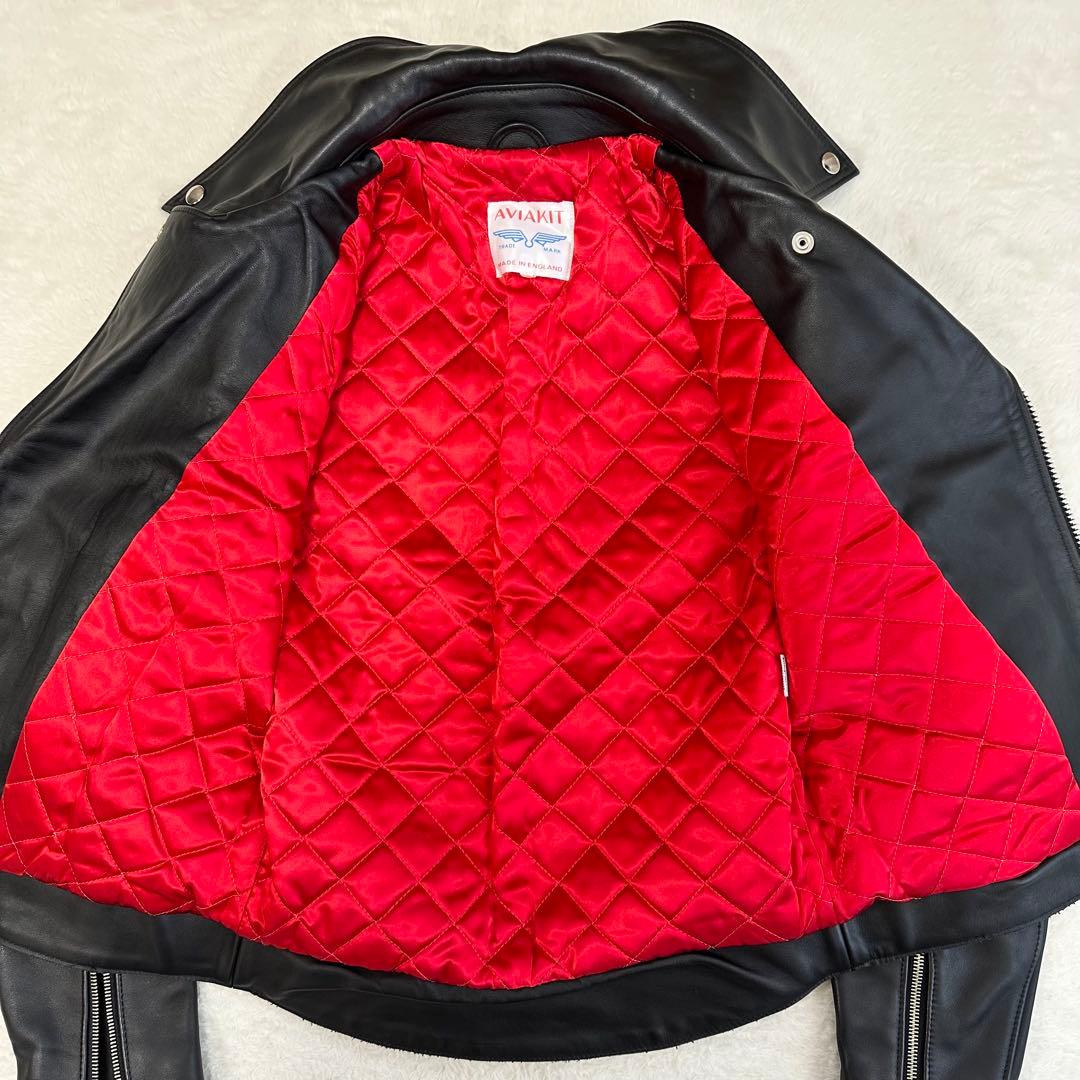 美品✨ルイスレザー ライトニング 32 黒 タイトフィット 英国製 青羽タグ