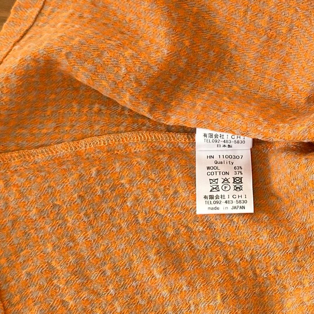 定価¥23100 イチアンティークス ウールガーゼ ギンガムチェック シャツ