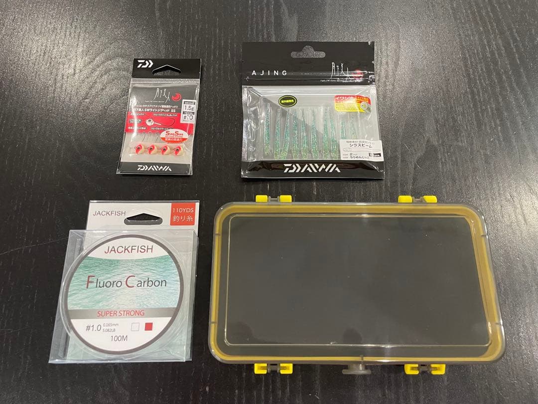 アジング釣りセット2ピースロッド（198㌢）&リール・ダイワ月下美人ワーム他付き