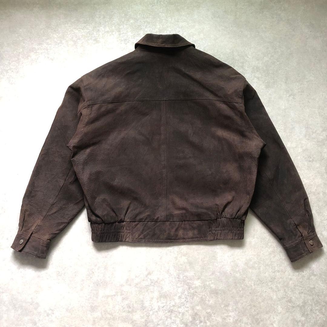90sヴィンテージ肉厚ピッグスエードレザージャケットA-2型 深茶 L相当 豚革