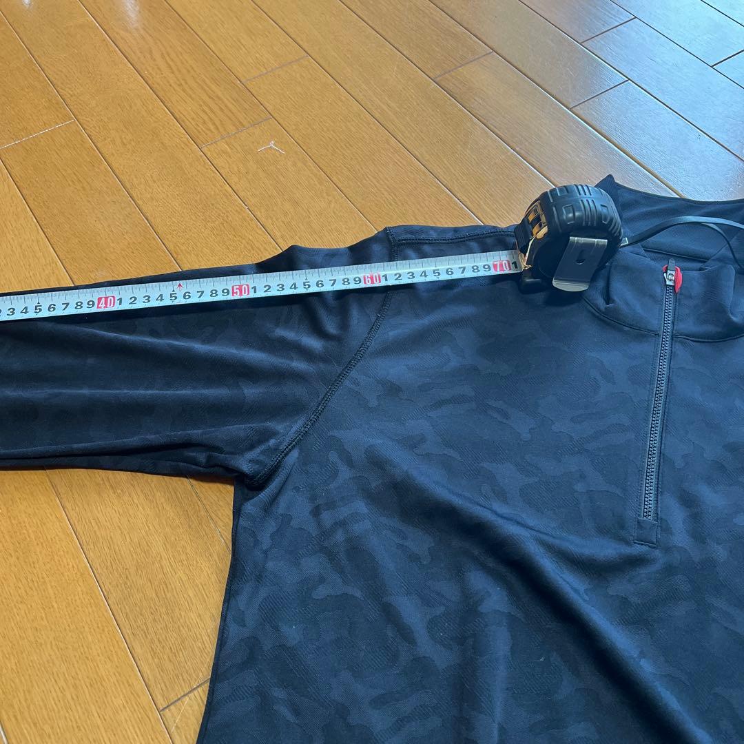 迷彩柄 ハーフジップシャツ ブラック