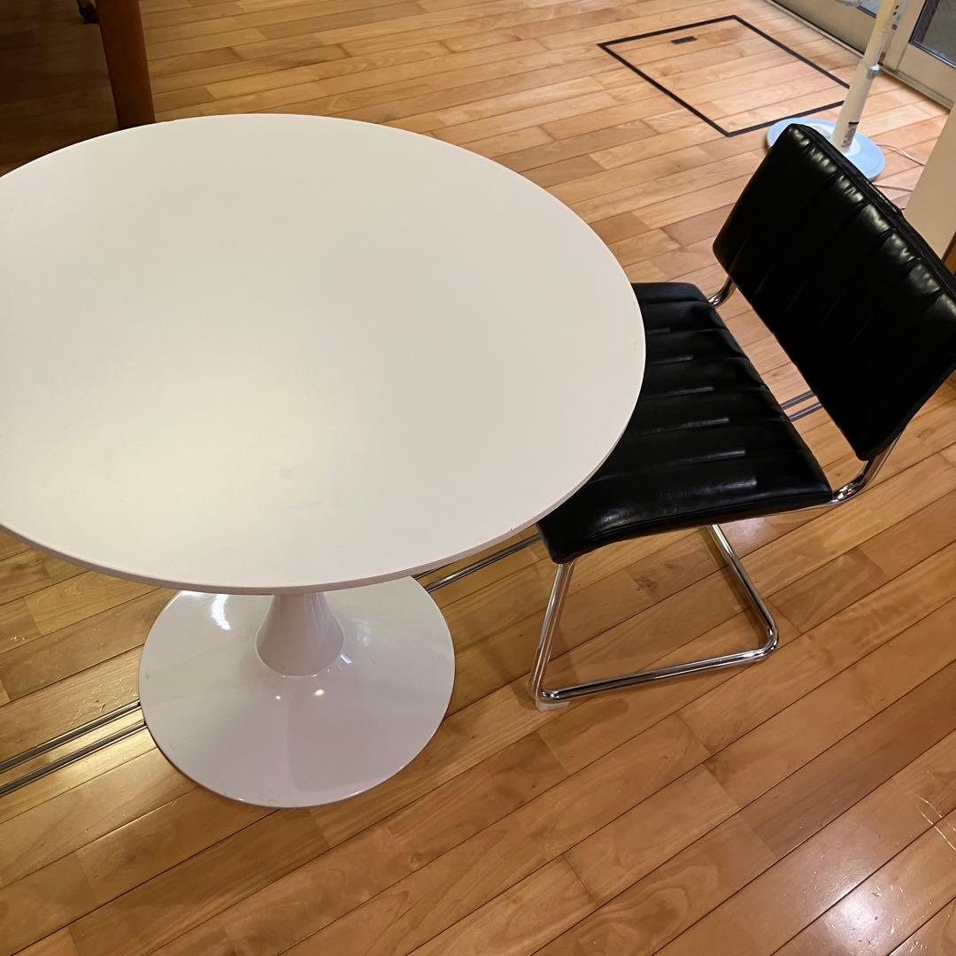 丸テーブル ダイニングテーブル 幅80cm 白