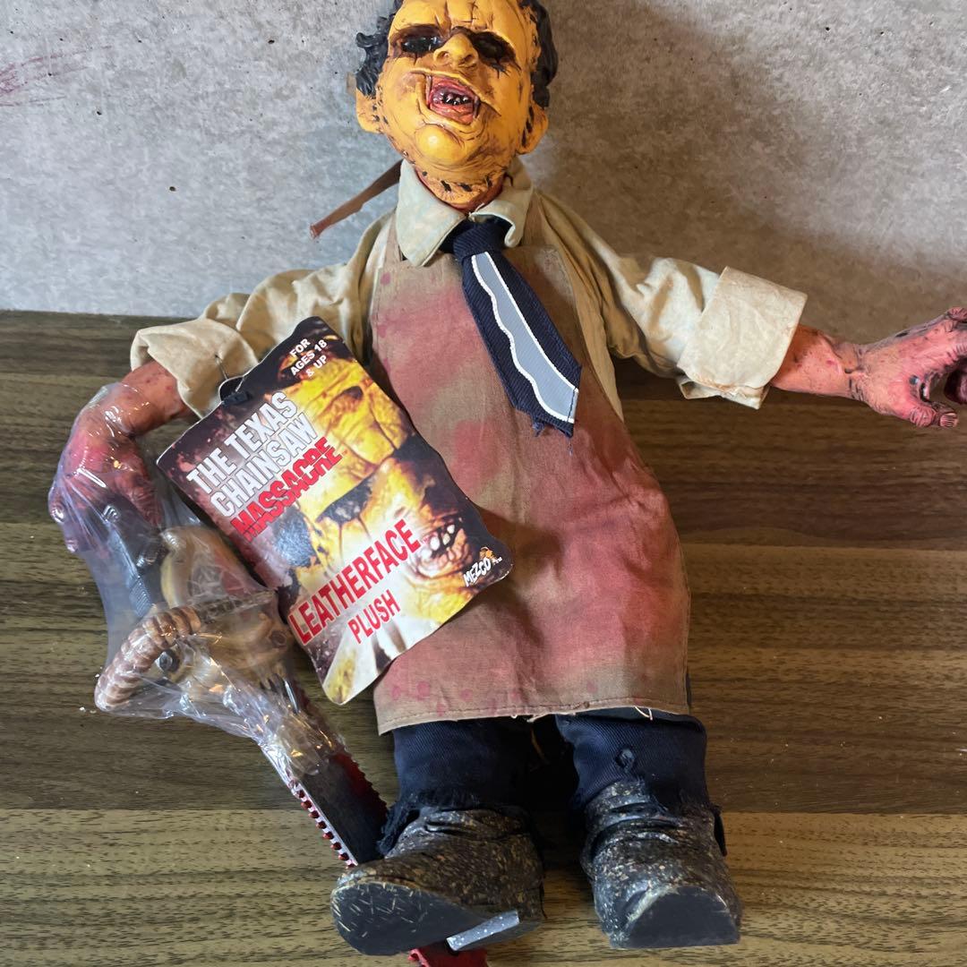 未使用メズコテキサスチェンソーレザーフェイス人形パペットホラーハロウィン