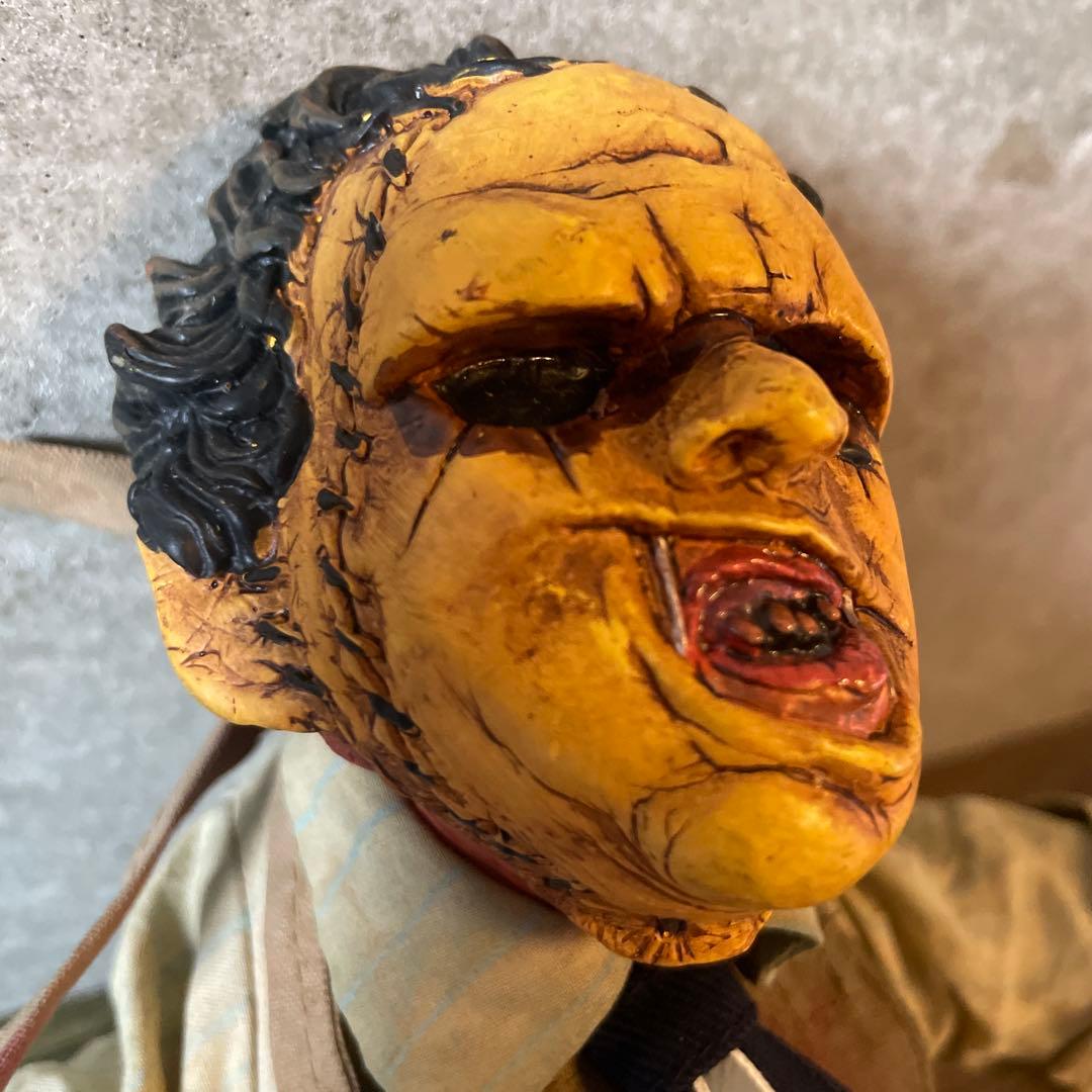 未使用メズコテキサスチェンソーレザーフェイス人形パペットホラーハロウィン