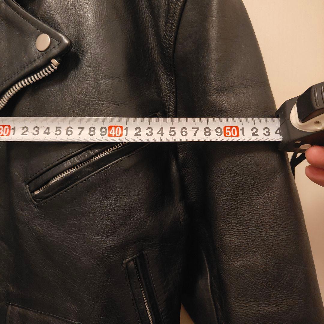 Lサイズ 本革 ダブルライダース 牛革 ブラック バイカー レザージャケット