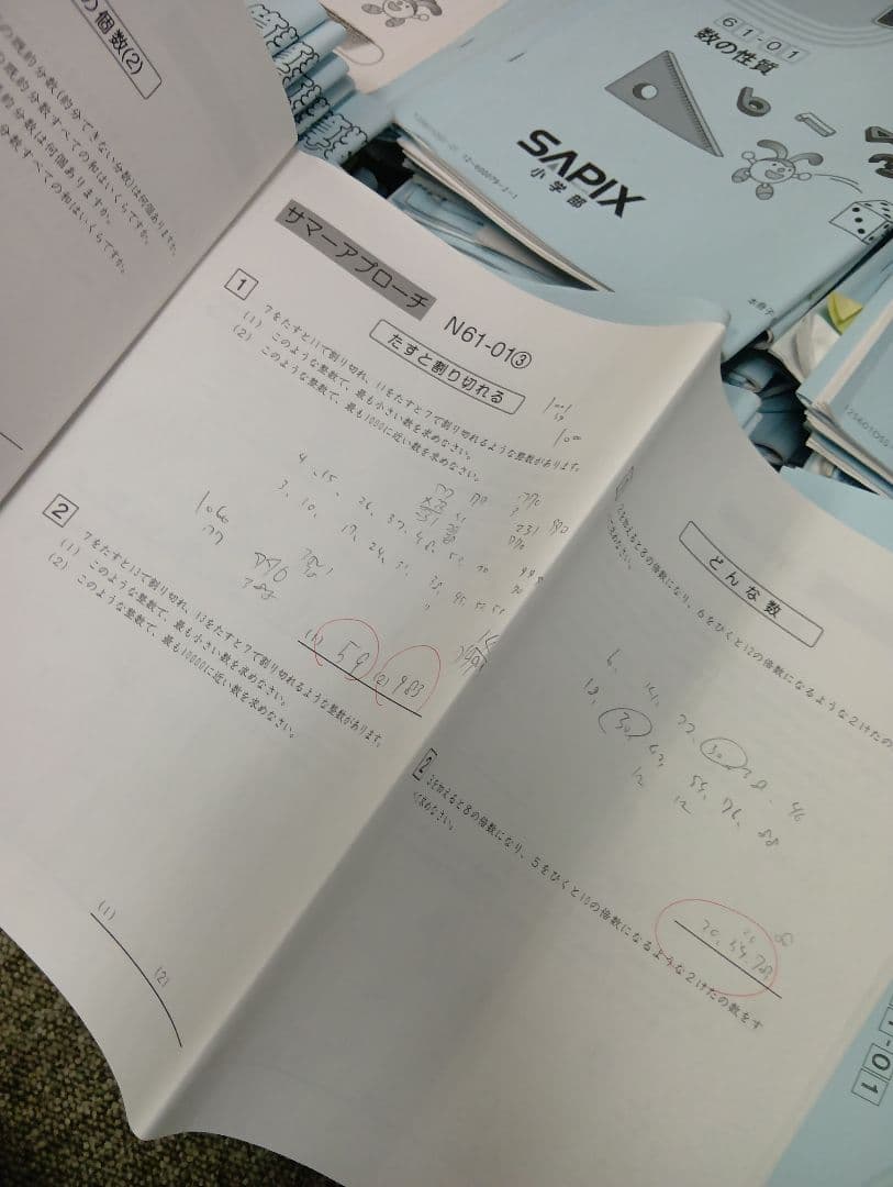 サピックス6年　開成対策/α/ 2026年受験　年間/WS /土特日特/冬期正月