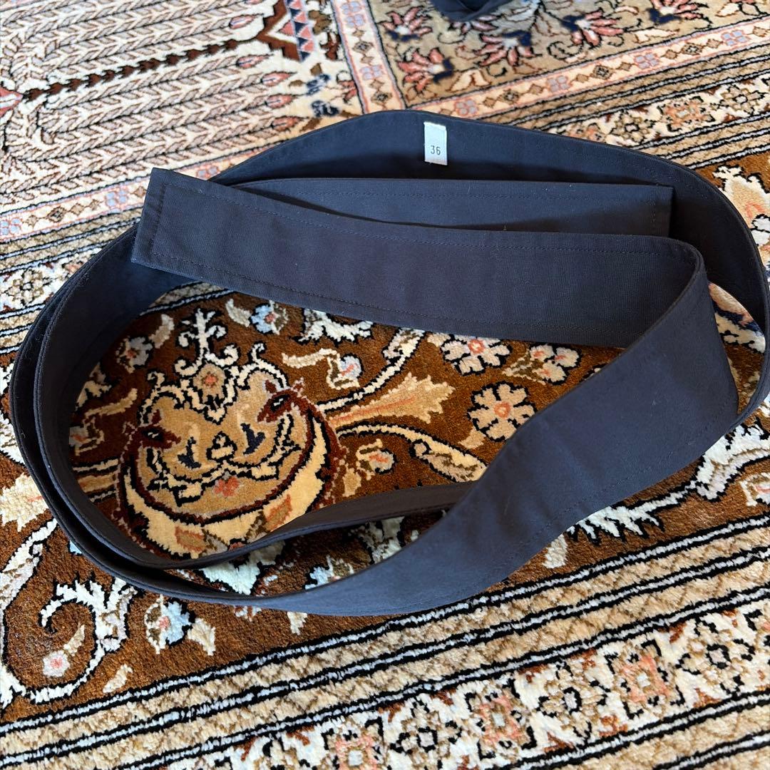 エルメス　ブラックシャツワンピース 長袖 ベルト付き　36サイズ