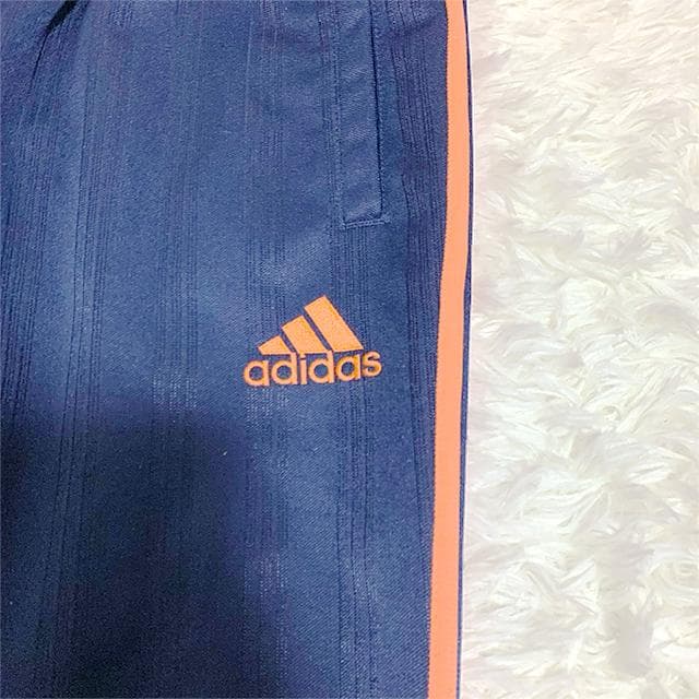 大きいサイズ✨️ビッグロゴ adidas ジャージ上下 ネイビー×オレンジ