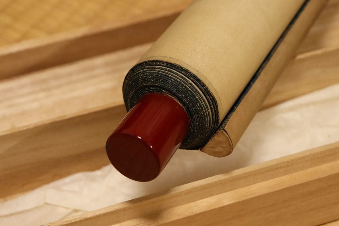 稲葉心田 達磨画賛 羅志久 紙本 掛け軸