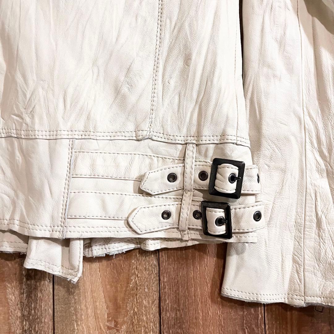 NOYET シープレザー シングルライダース サイズ2 白