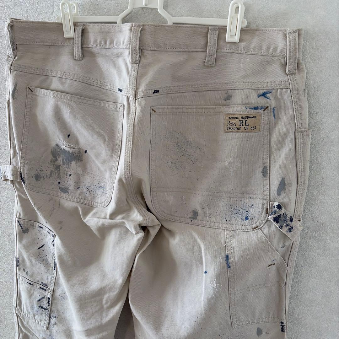 Polo Ralph Lauren ダブルニーペインターパンツ W35ホワイト