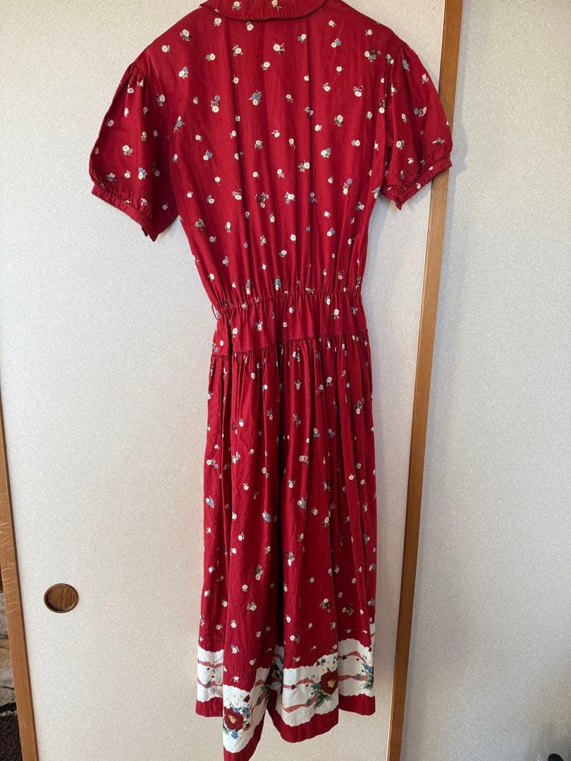 Wonderful World 花柄レッドロングワンピース