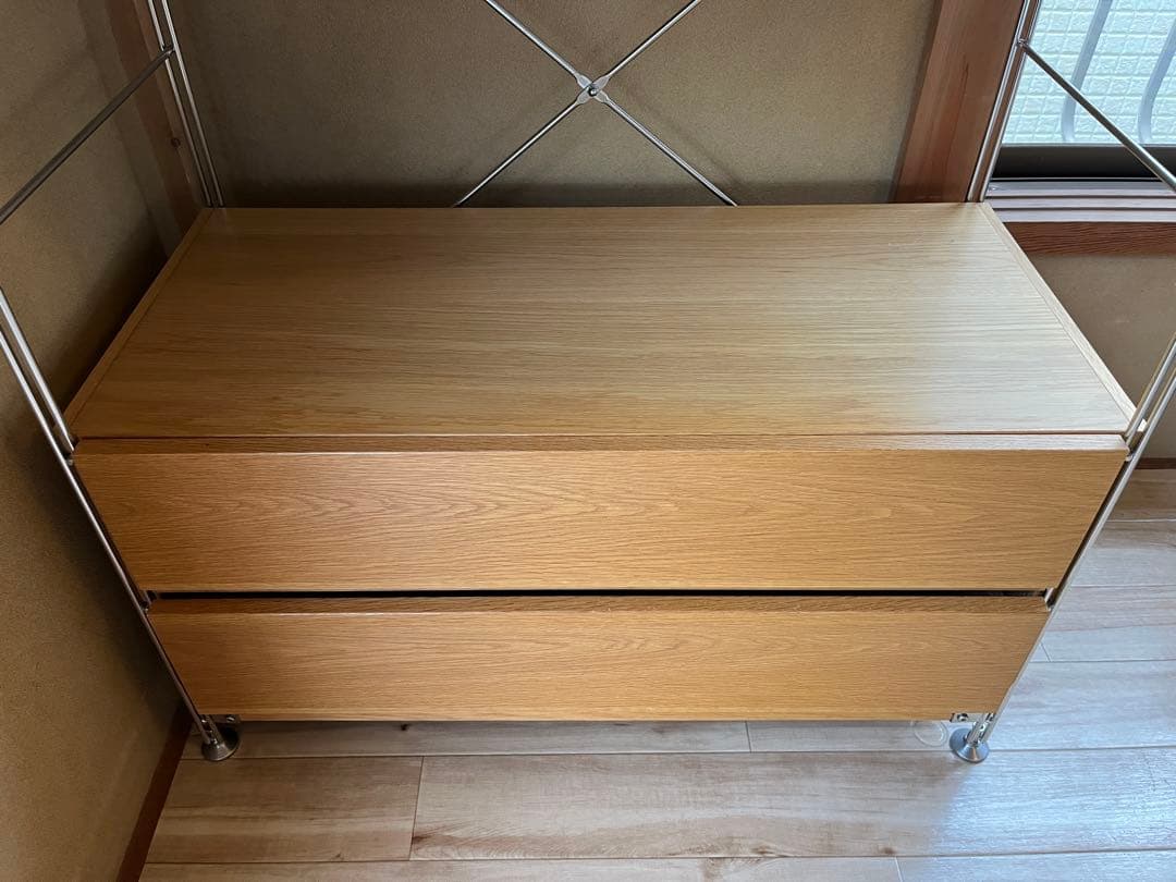 無印良品 ステンレスユニットシェルフ・オーク材・ワードローブセット