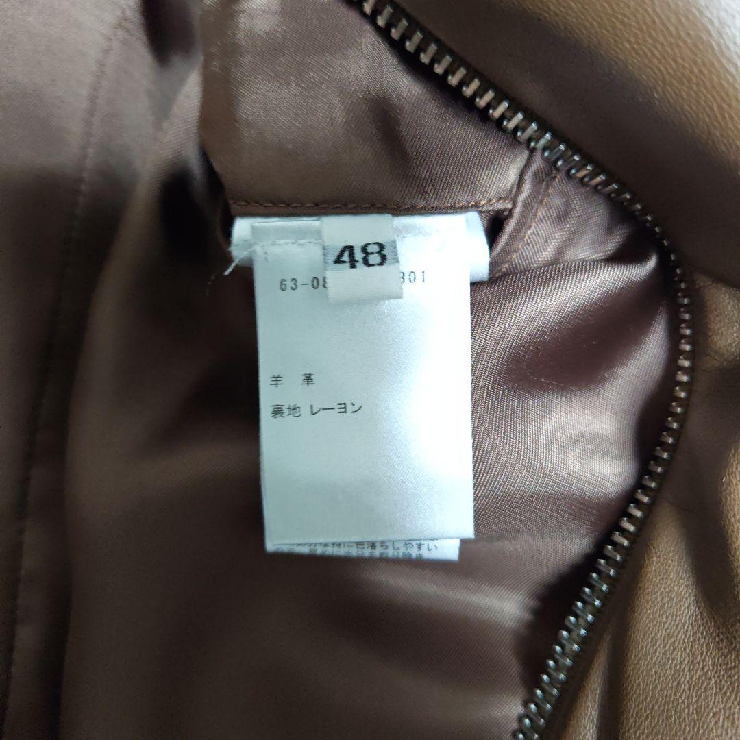 TOMORROWLAND DENTIM レザー ブラウンライダース（48サイズ）