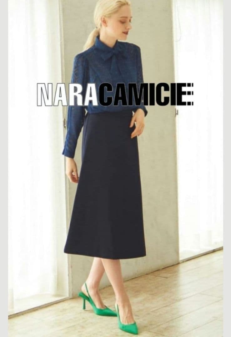 【卑弥呼】ナラカミーチェ♦女子アナ✨幾何カットジャガードリボン付