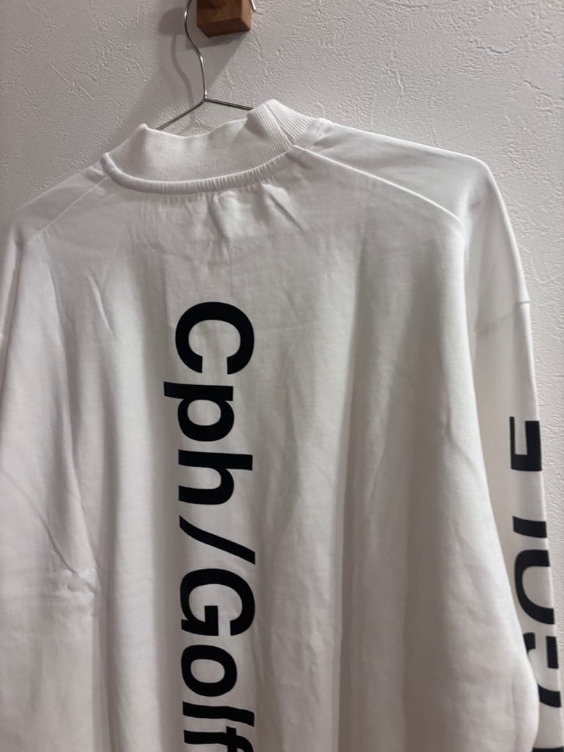 ロゴモックネックシャツ　ホワイト　XL