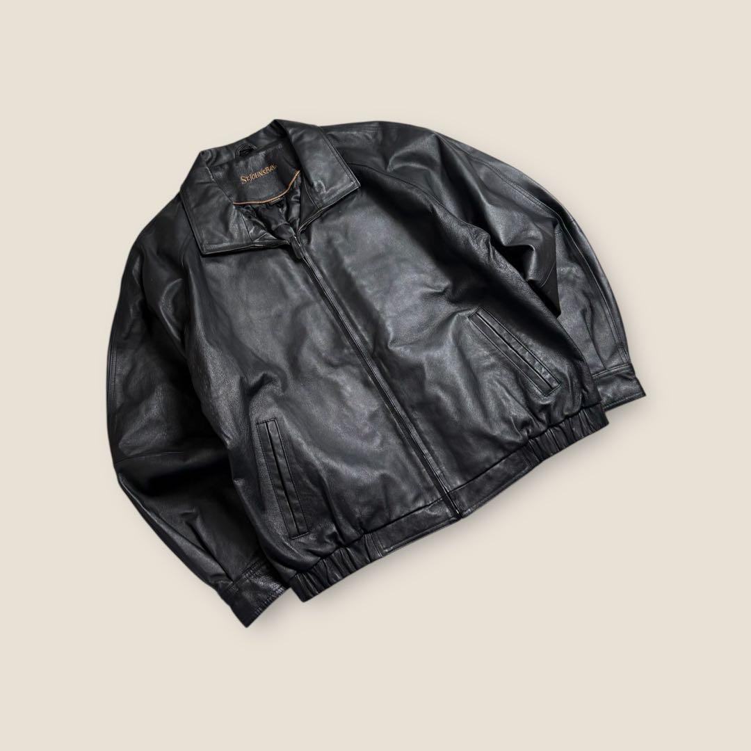 90s USA ST.JOHNS BAY レザースポーツジャケット