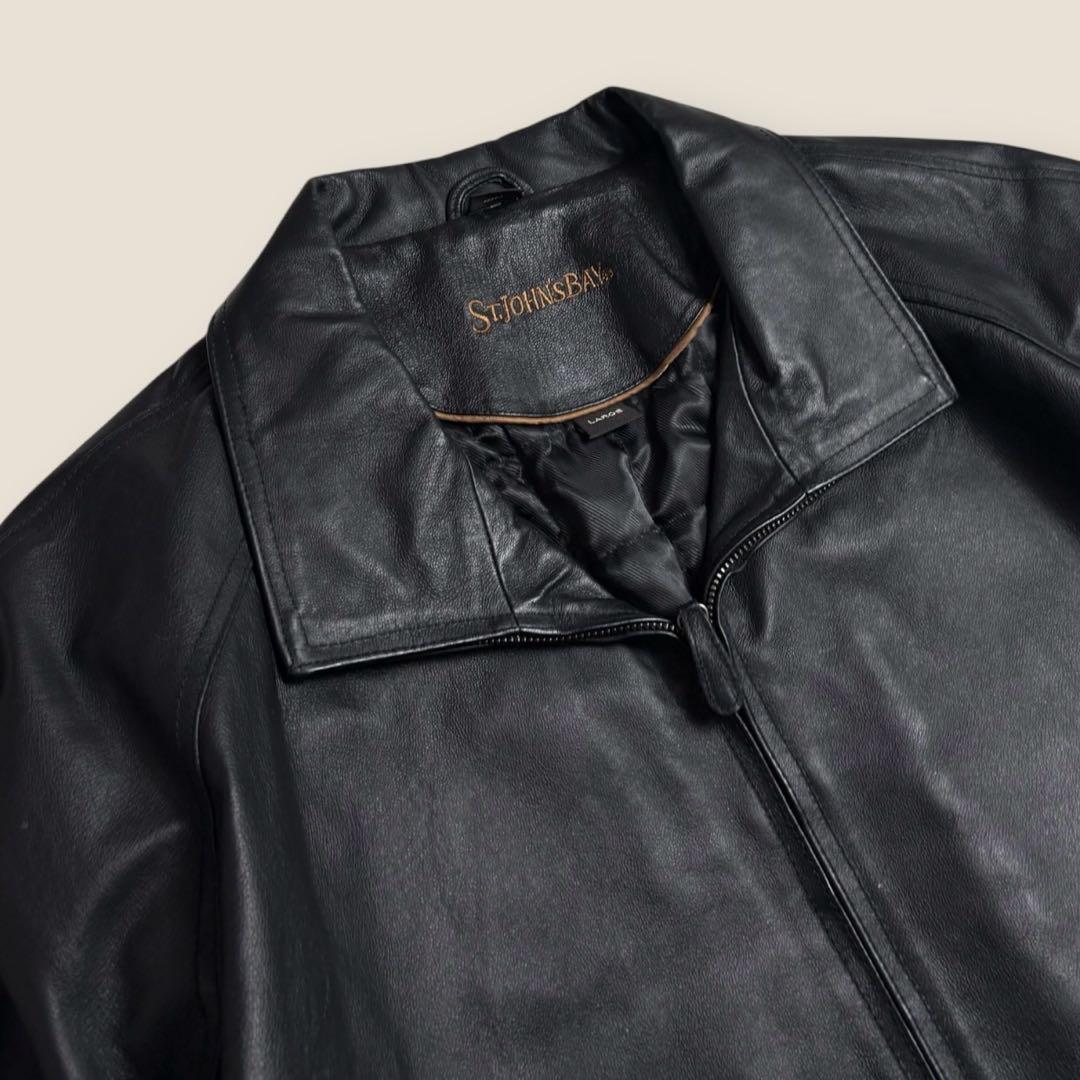 90s USA ST.JOHNS BAY レザースポーツジャケット