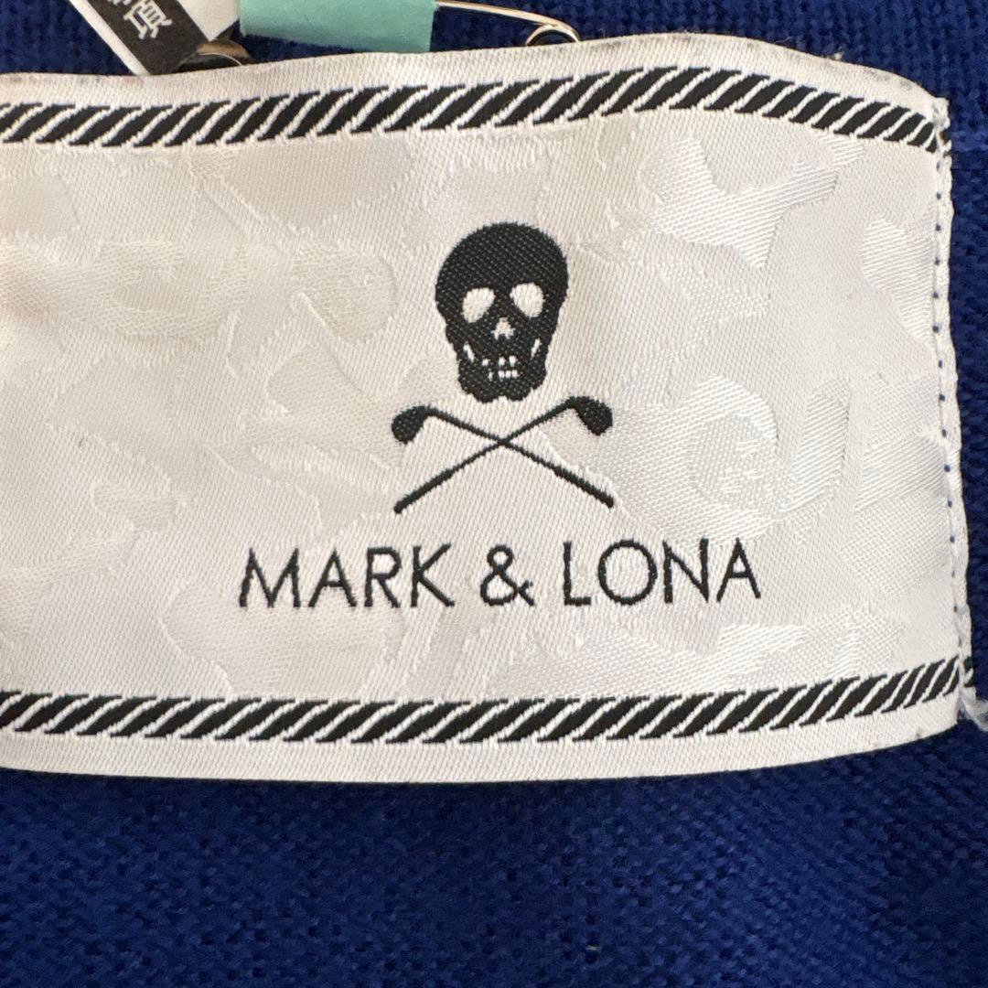 MARK & LONA スカル Vネックセーター 青