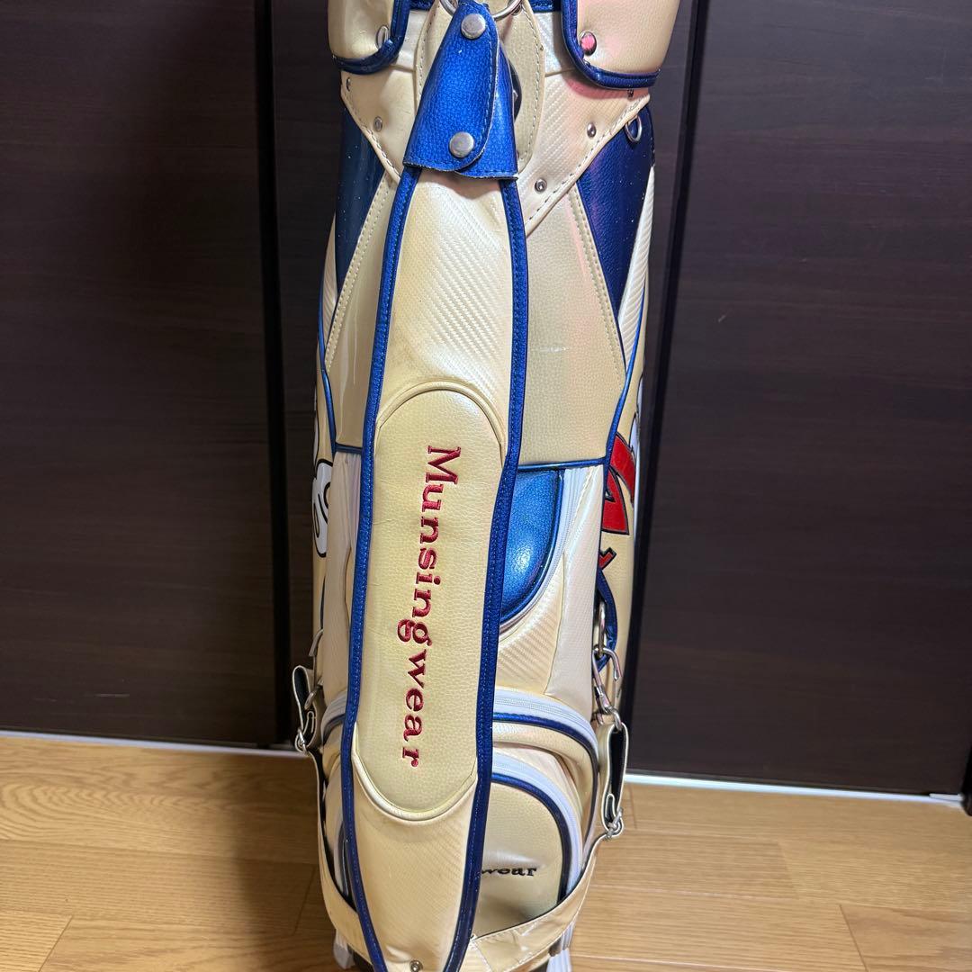Munsingwear キャディバッグ ゴルフバッグ ベージュ/ブルー ペンギン
