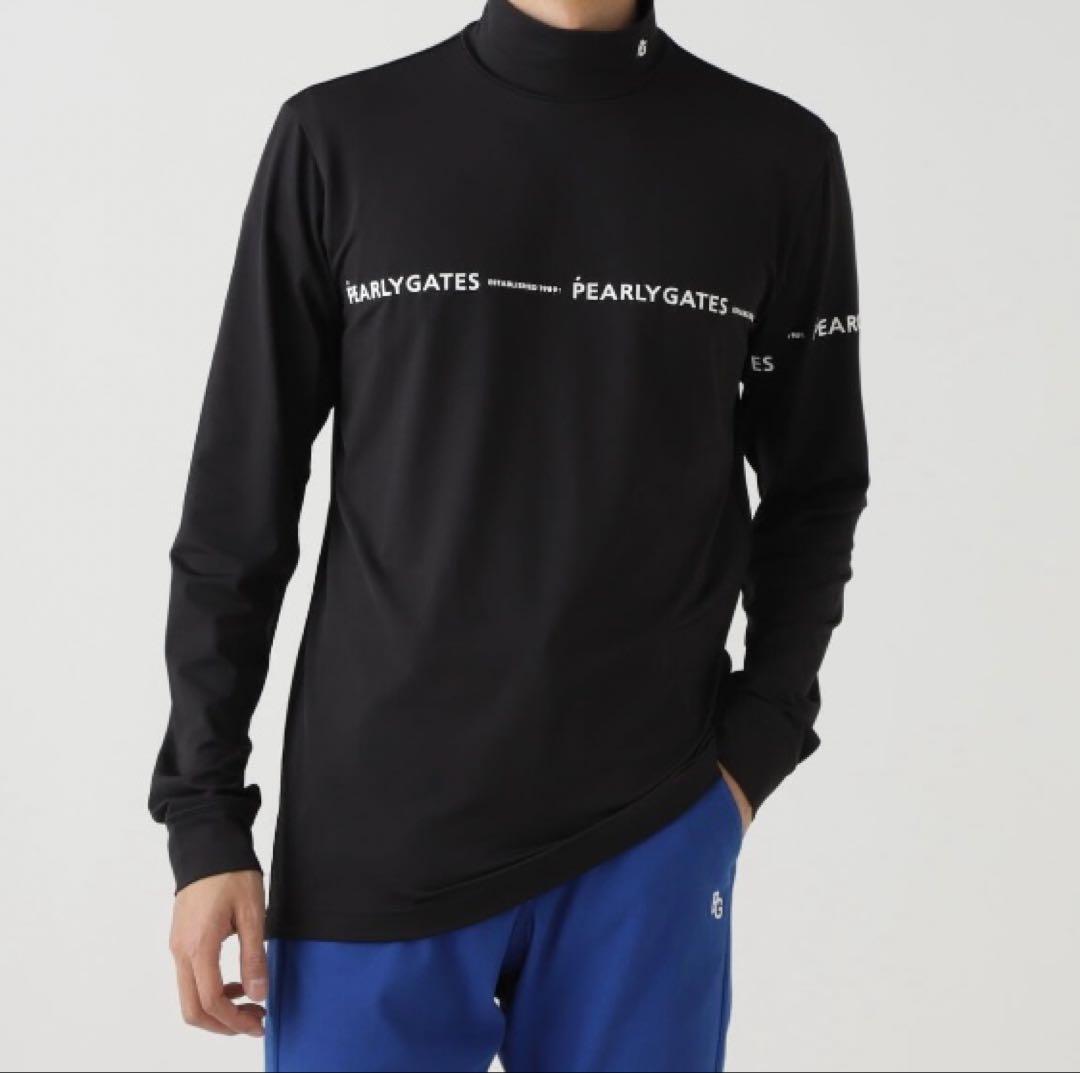 新品 パーリーゲイツ 37.5ベア天竺長袖ハイネックカットソー(6)LL/濃紺